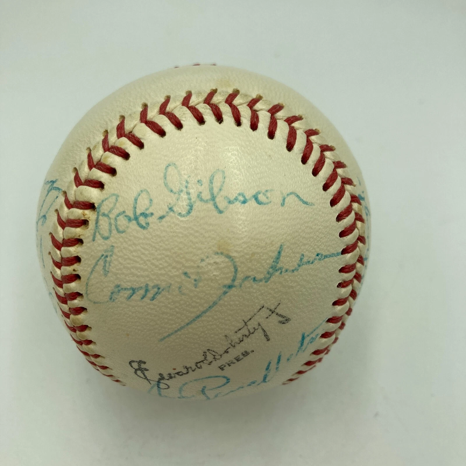 1957 BOB GIBSON PRE ROOKIE MINOR LEAGUE TEAM SIGNED BASEBALL COLLECTIBLE MEMORABILIA