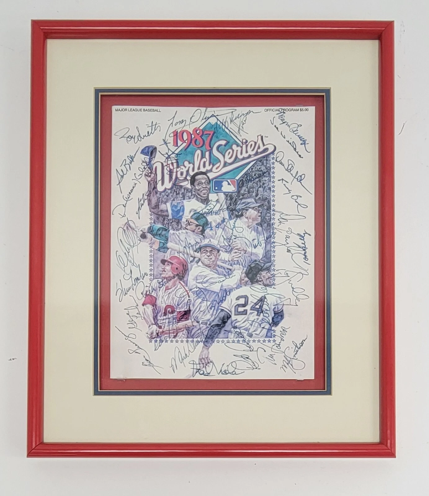 1987 MINNESOTA TWINS WORLD SERIES CHAMPS TEAM SIGNED W.S. PROGRAM BECKETT COA COLLECTIBLE MEMORABILIA