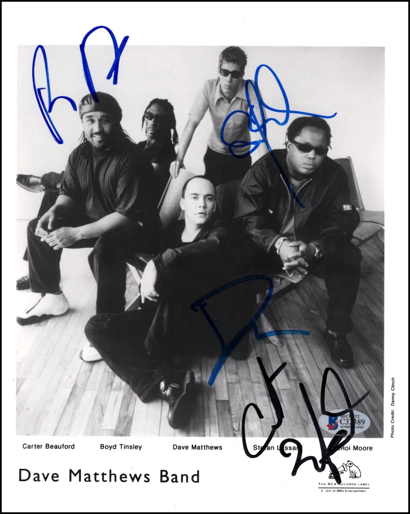 Dave Matthews Band x4 Signed Autograph 8x10 Original Promo Photo - Beckett COA