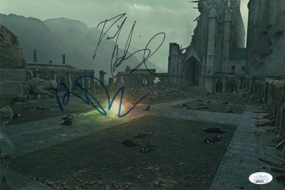 Daniel Radcliffe & Ralph Fiennes Signed Autograph 8x12 Photo - Harry Potter JSA