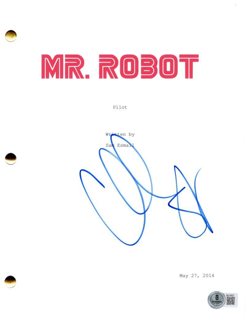 Christian Slater Signed Autograph Mr Robot Full Pilot Script Screenplay Beckett