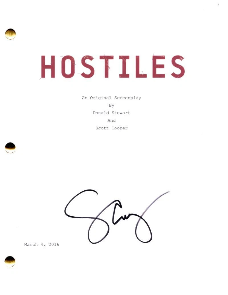 Scott Cooper Signed Autograph Hostiles Movie Script Screenplay w/ Christian Bale
