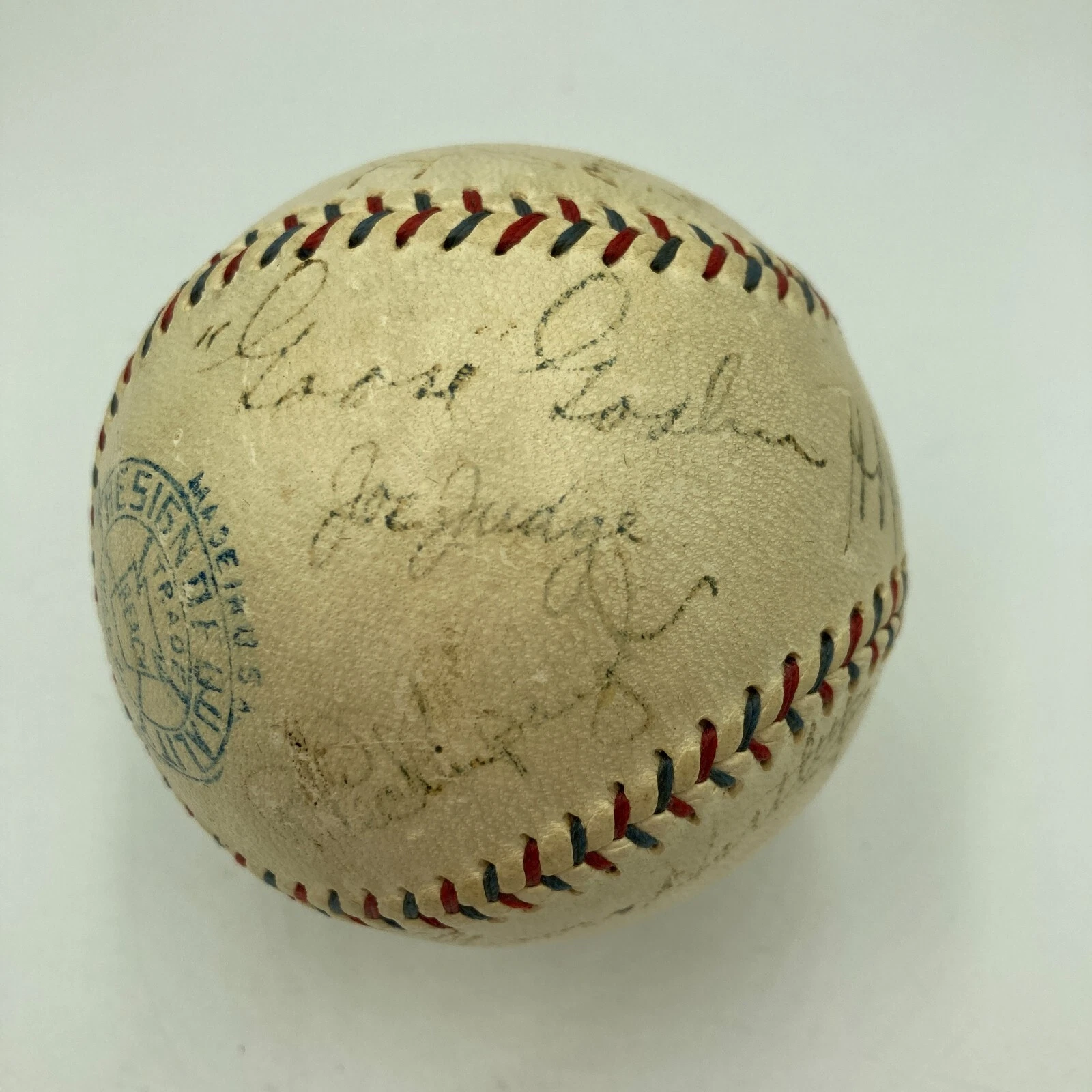 Goose Goslin, Sam Rice, Bucky Harris 1928 Senators & Indians Signed Baseball JSA