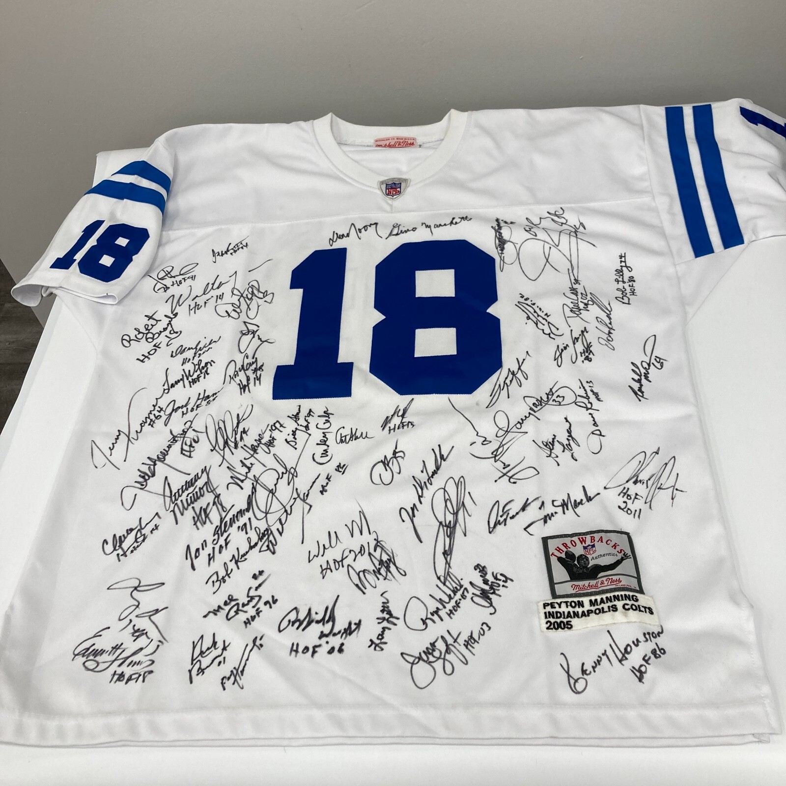 NFL Hall Of Fame Multi Signed Mitchell & Ness Jersey With 50+ Signatures JSA COA