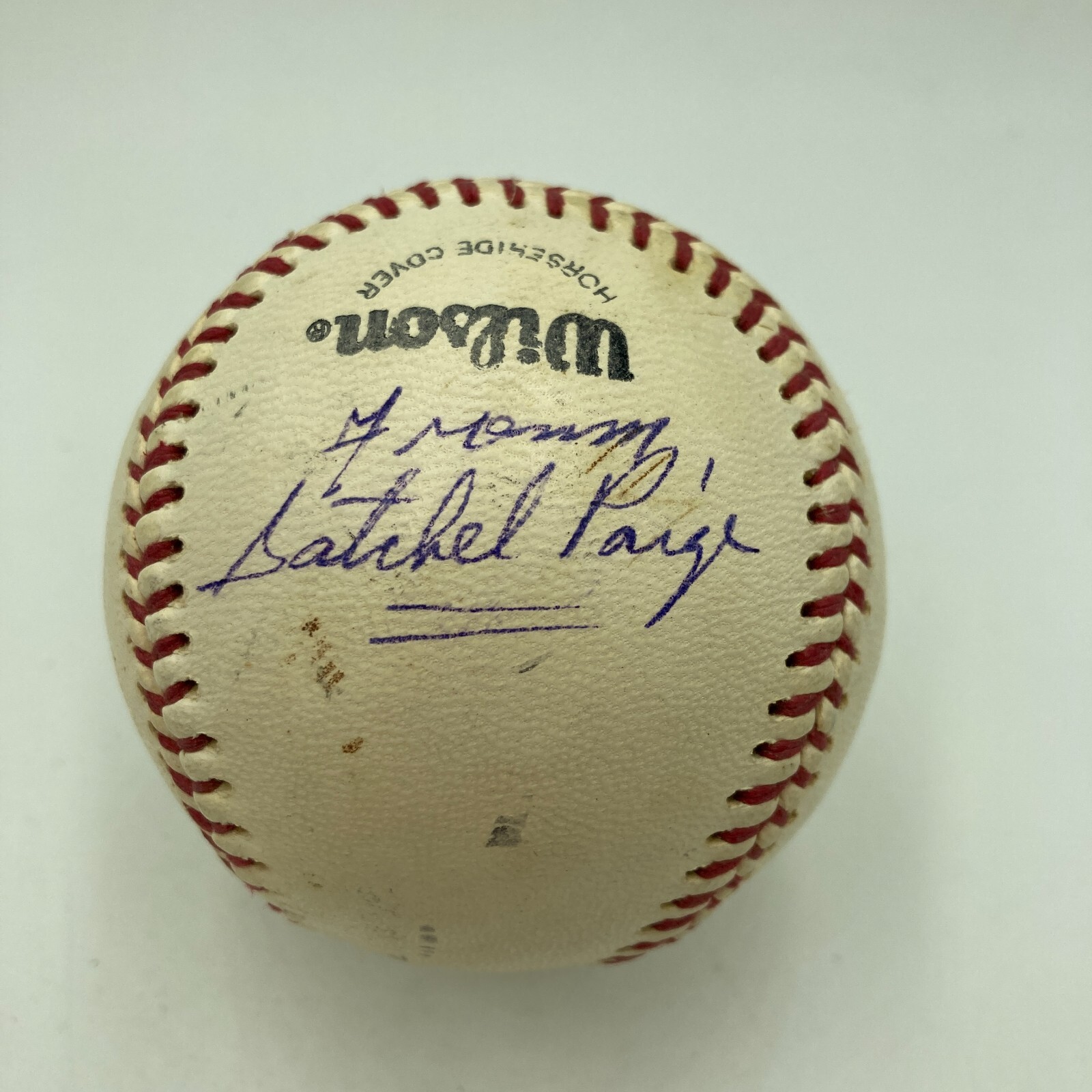 Satchel Paige Single Signed Baseball PSA DNA Graded Near Mint 8