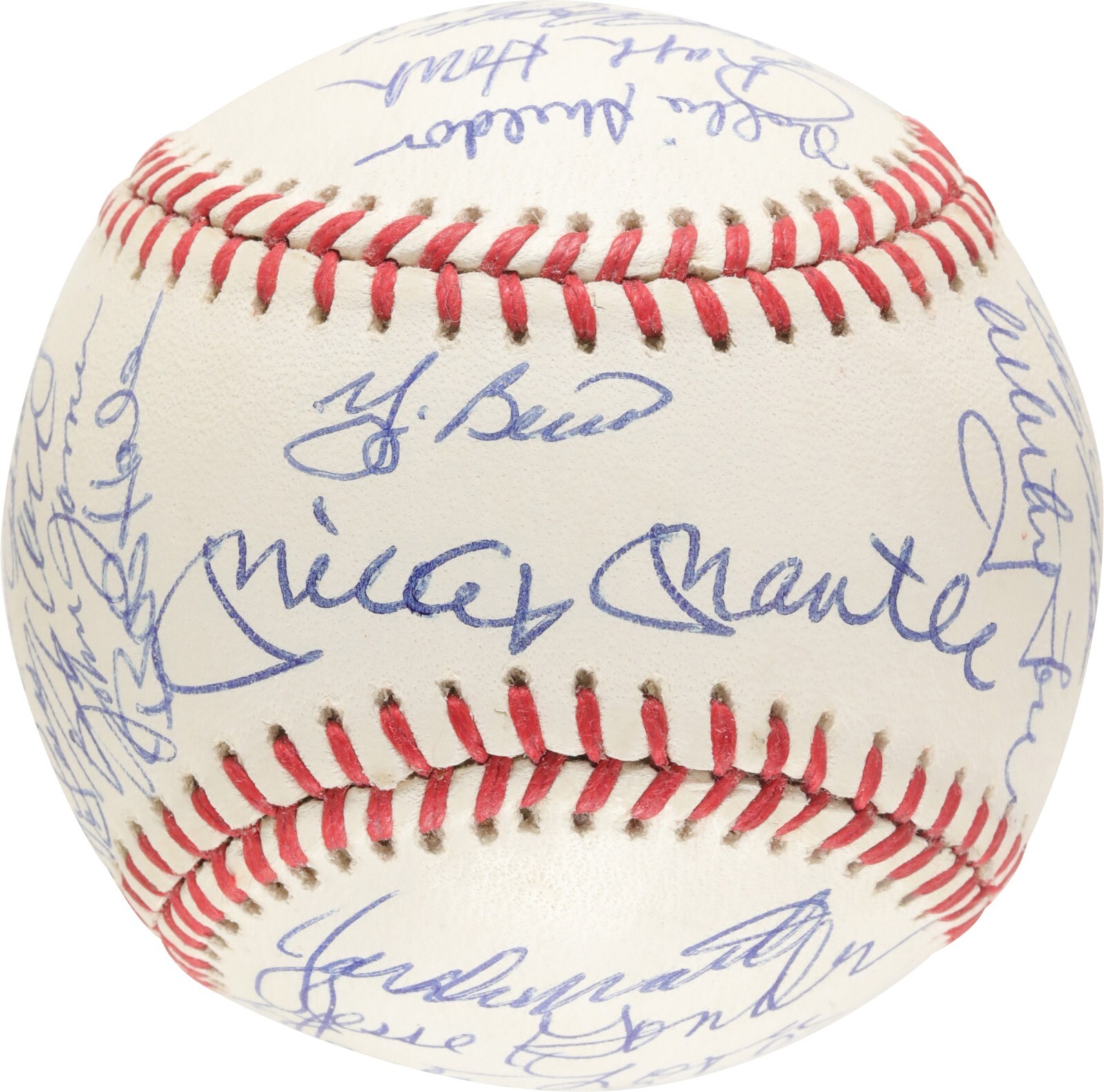 1961 New York Yankees World Series Champs Team Signed Baseball Mickey Mantle PSA