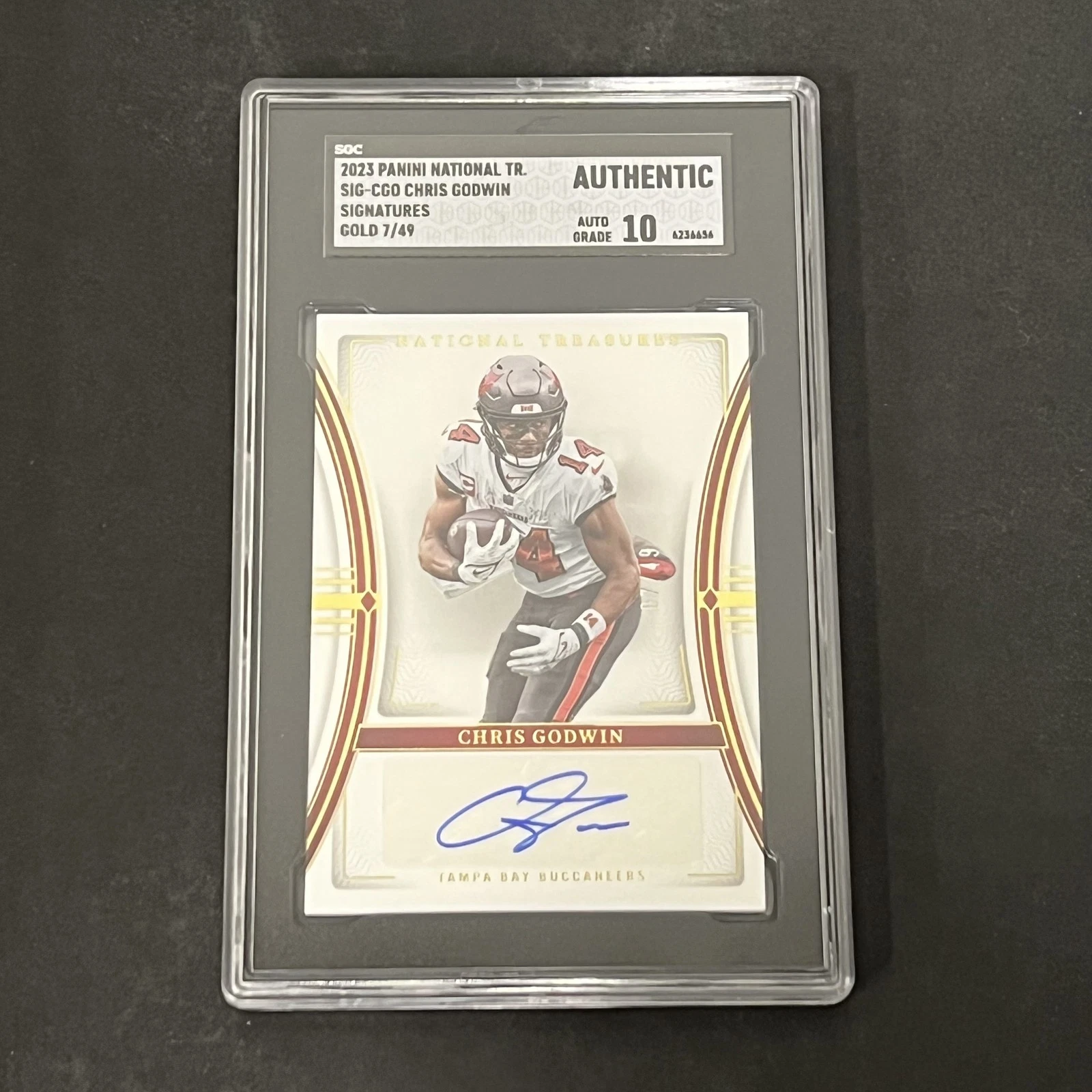2023 Panini National Treasures #SIG-CGO Chris Godwin SGC Authentic Auto 10