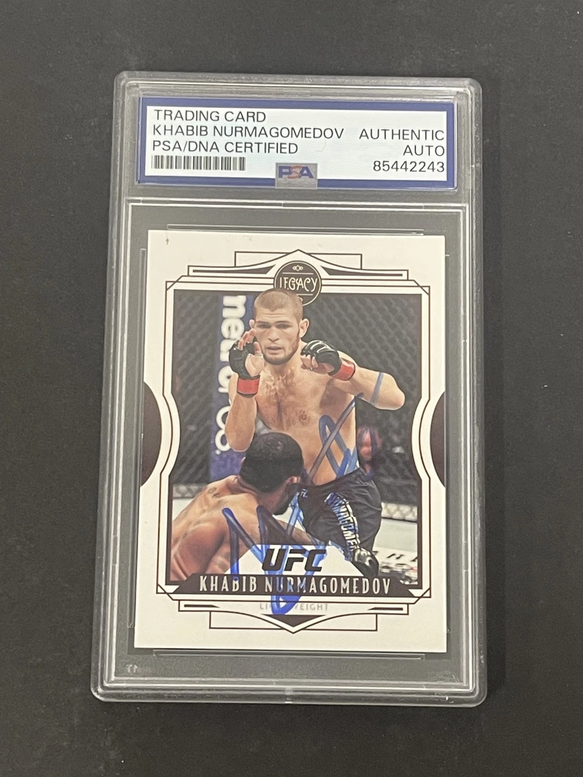 2021 Panini Chronicles Legacy UFC #42 Khabib Nurmagomedov signed card PSA