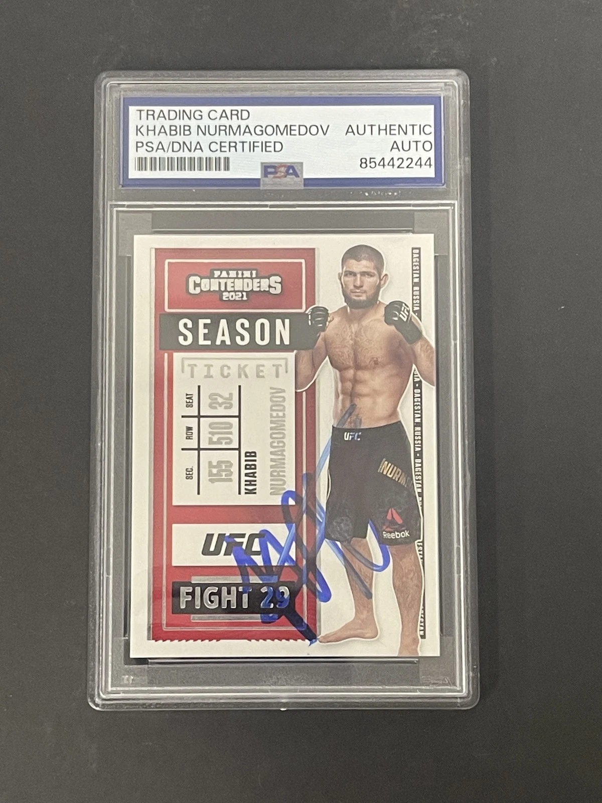 2021 Panini Chronicles UFC #2 Khabib Nurmagomedov signed card PSA
