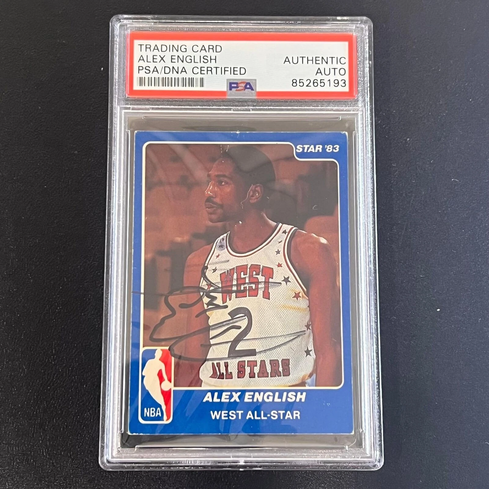1983 The Star #15 Alex English Signed Card AUTO PSA Slabbed West All Star