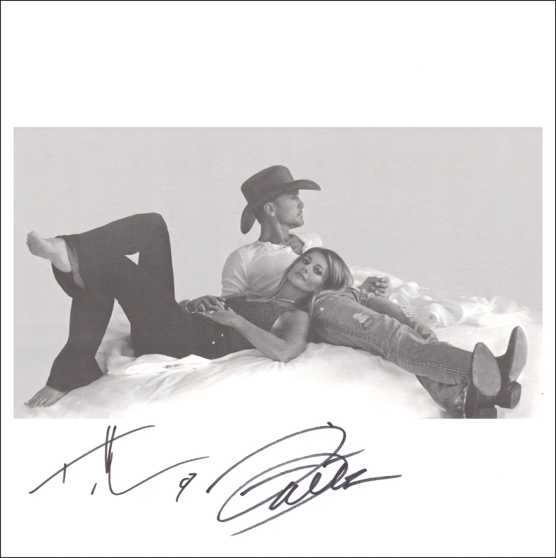 Faith Hill & Tim McGraw Signed Autograph 12x12 Album Insert Photo w/ Beckett COA