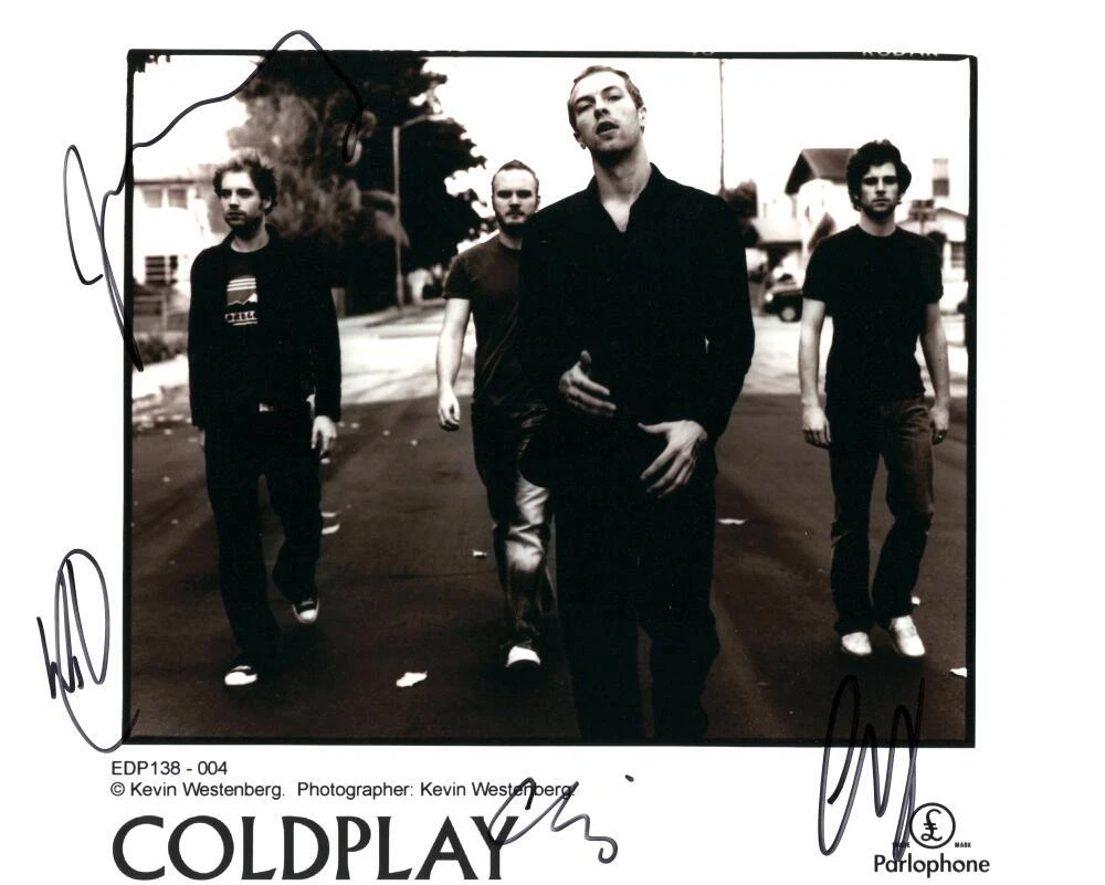 Coldplay Full Band x4 Signed Autograph 8x10 Photo - Chris Martin w/ JSA COA