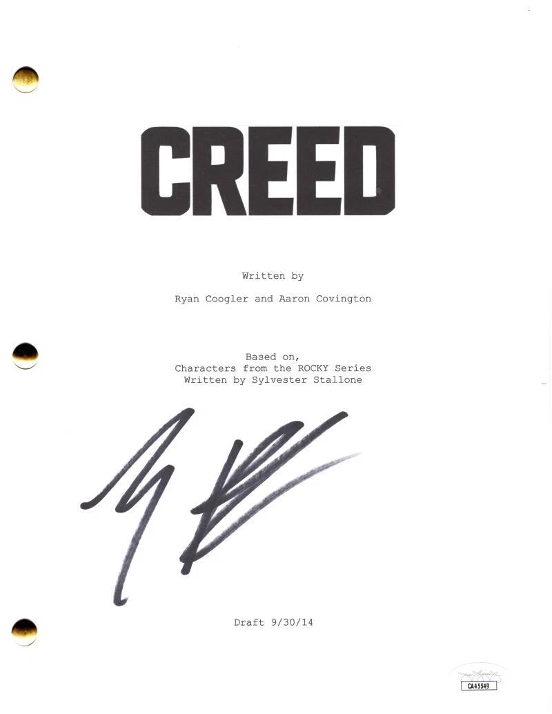 Michael B Jordan Signed Autograph Creed Full Movie Script Screenplay w/ JSA COA