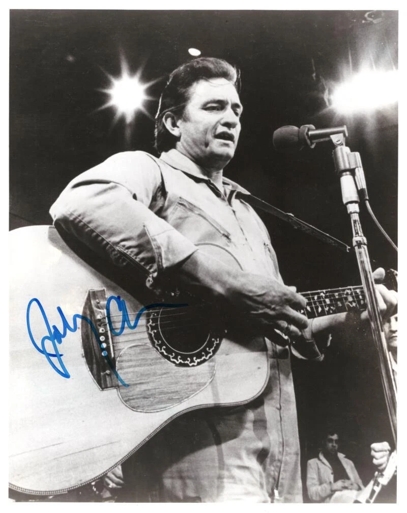 Johnny Cash Signed Autograph 8x10 Photo - Man in Black I Walk the Line JSA COA