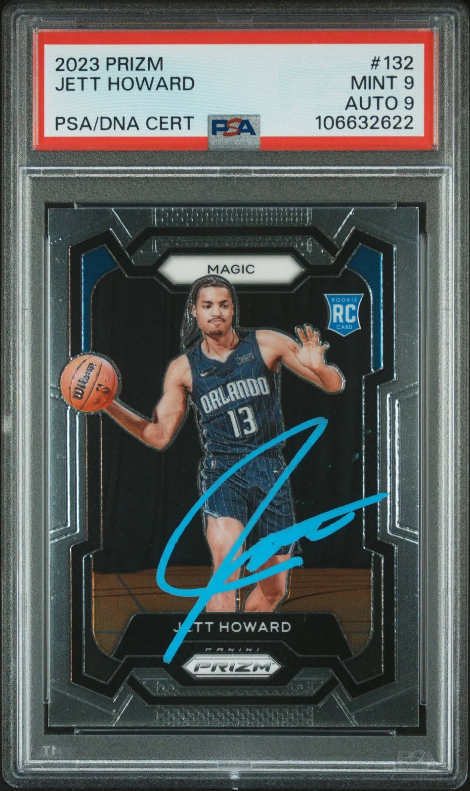 2023 Panini Prizm #132 Jett Howard signed card PSA 9 Auto 9