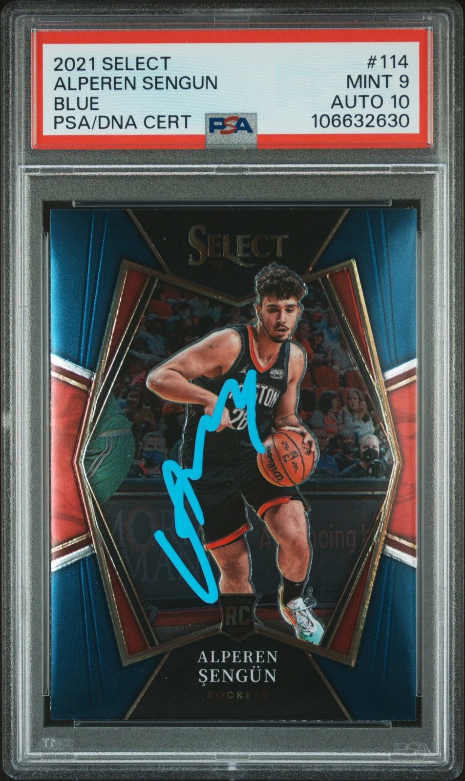 2021 Panini Select #114 Alperen Sengun Blue signed card PSA 9 Auto 10