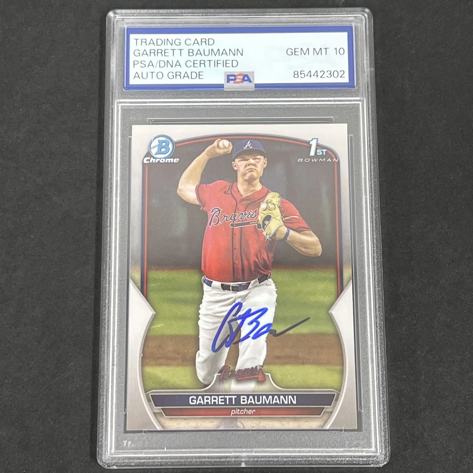 2023 Topps Bowman First #BDC-112 Garrett Baumann signed card PSA Auto 10