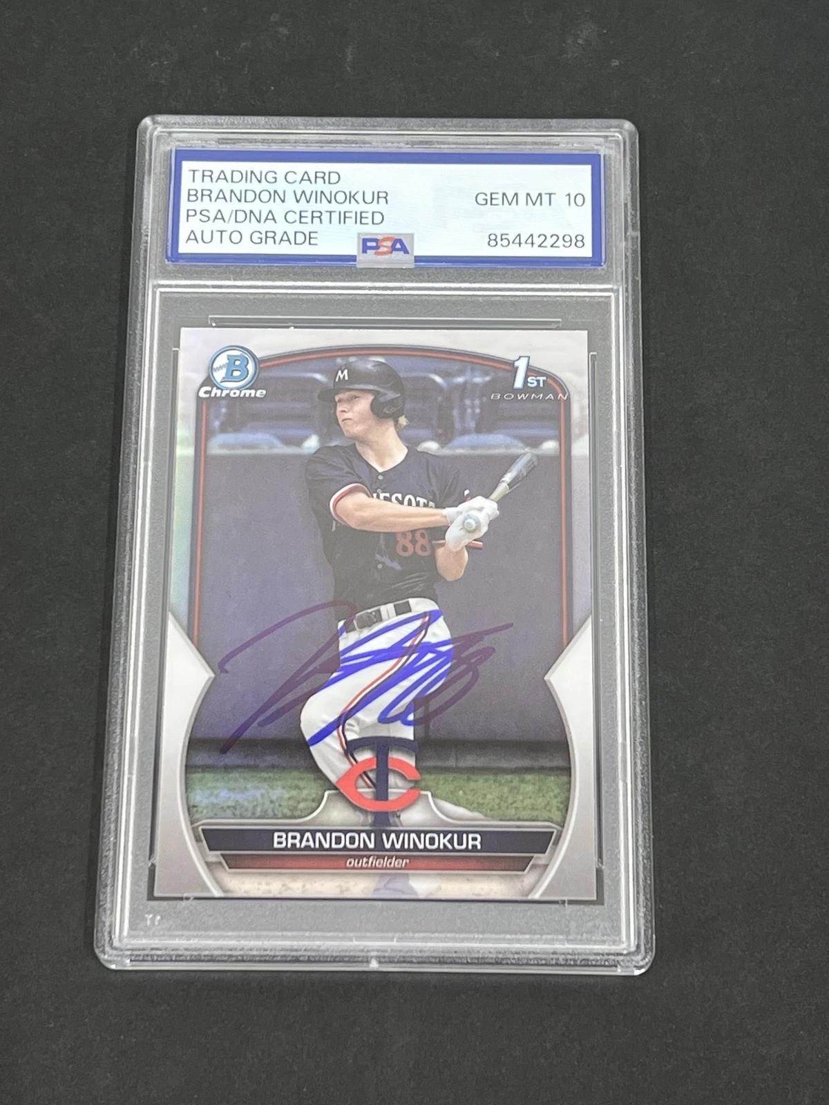 2023 Topps Chrome First Bowman #BDC-69 Brandon Winokur signed Card PSA Auto 10