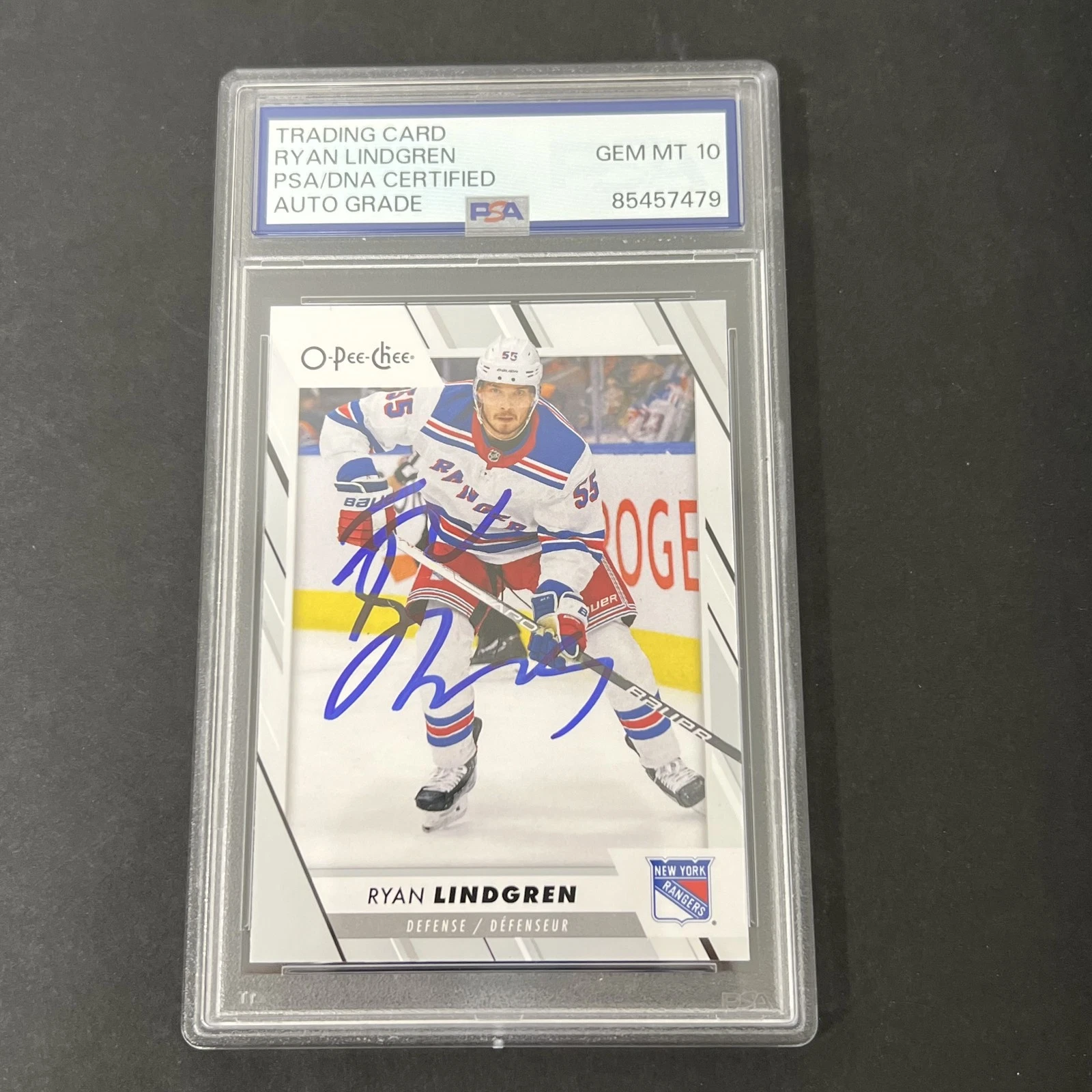 2023-24 O-Pee-Chee #217 Ryan Lindgren signed card PSA Auto 10