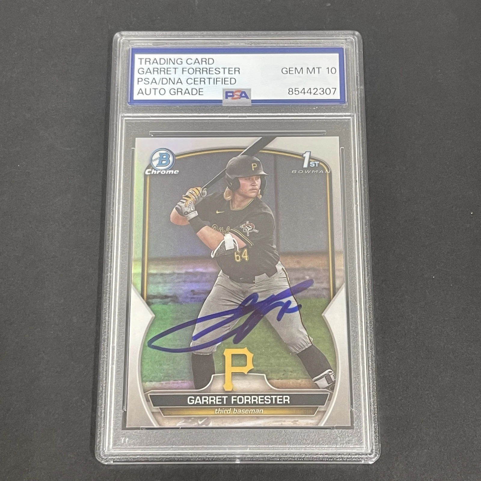 2023 Bowman Draft Chrome #BDC-197 Garret Forrester signed card PSA Auto 10