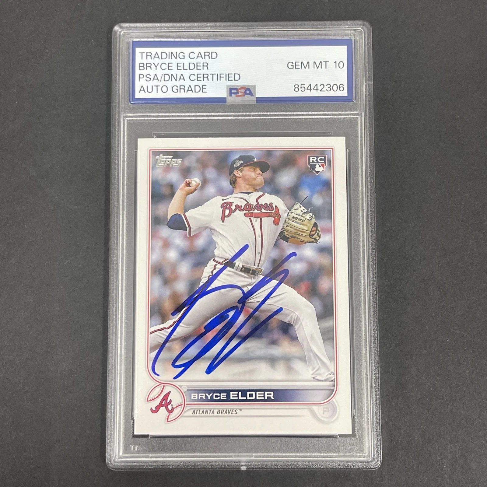 2022 Topps Update Series #US52 Bryce Elder RC signed card PSA Auto 10