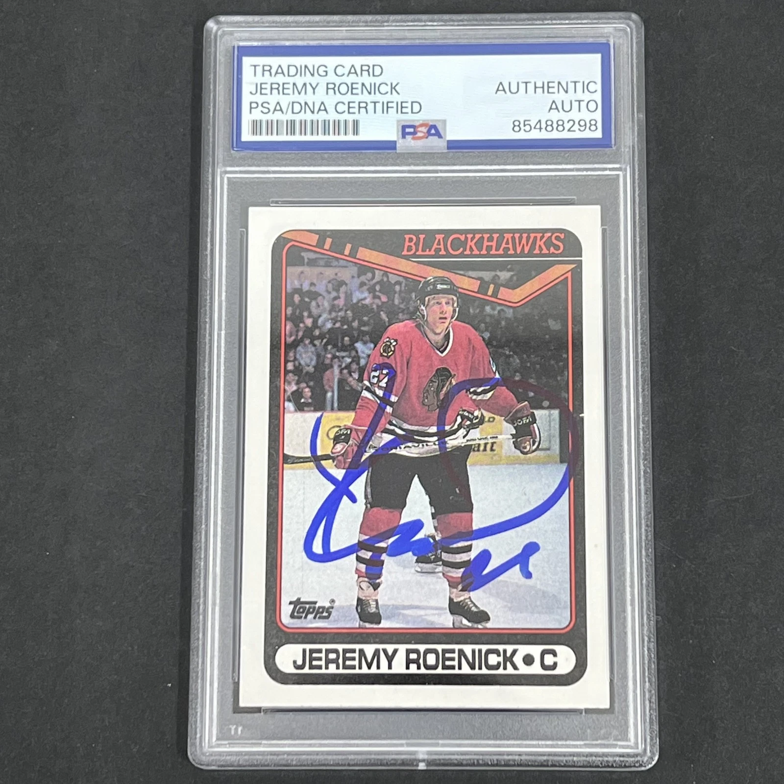 1990 Topps #7 Jeremy Roenick signed card PSA
