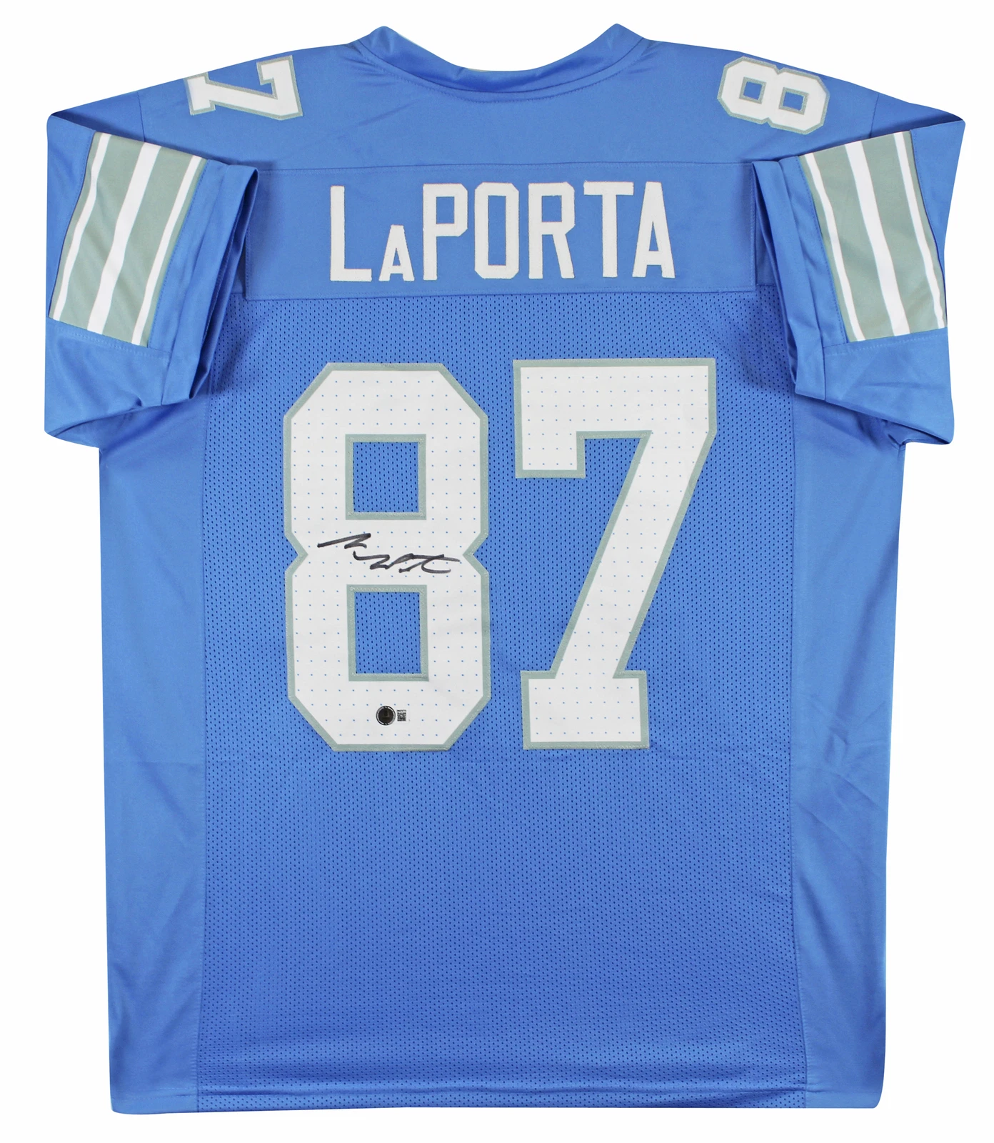 Sam Laporta Authentic Signed Blue Pro Style Jersey Autographed BAS Witnessed 1