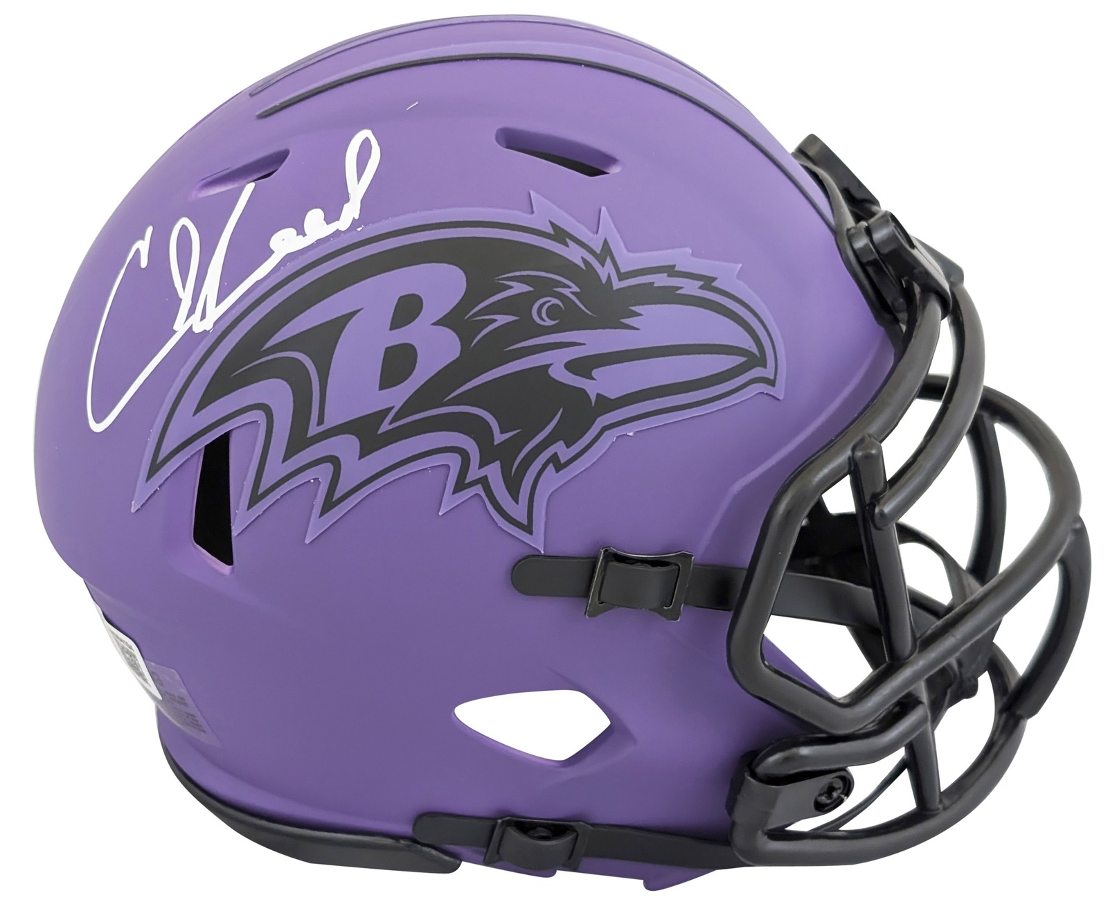 Ravens Ed Reed Authentic Signed Alternate Rave Speed Mini Helmet BAS Witnessed