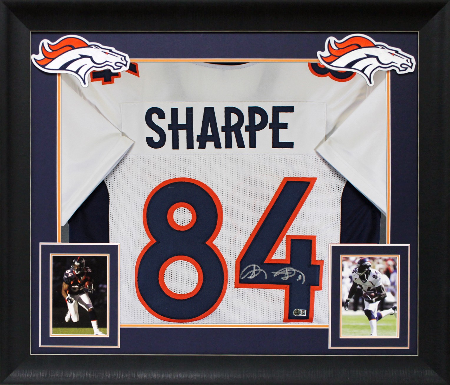 Shannon Sharpe Authentic Signed White Pro Style Framed Jersey BAS Witnessed
