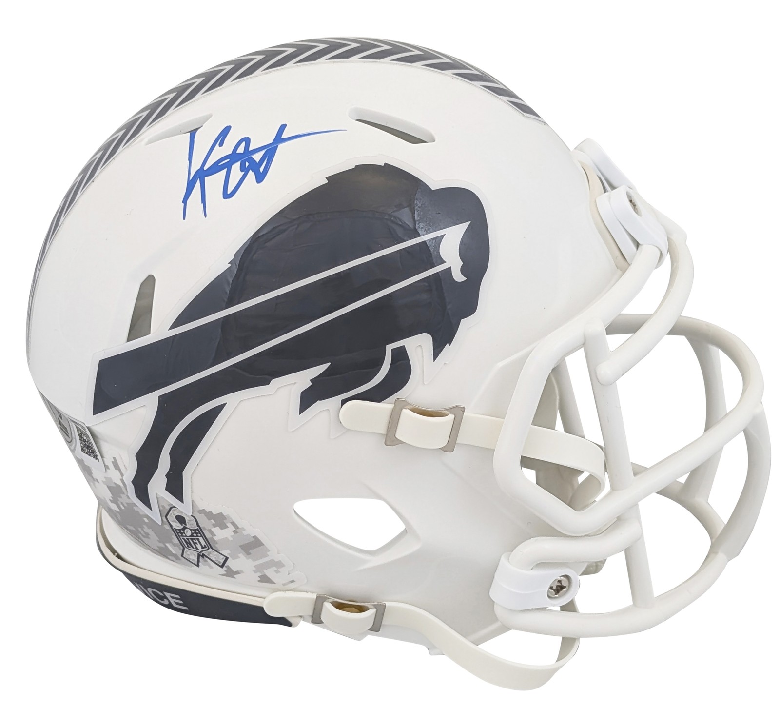 Bills Keon Coleman Signed Salute To Service III Speed Mini Helmet BAS Witnessed