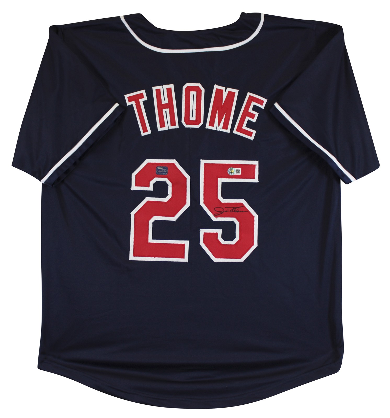 Jim Thome Authentic Signed Navy Blue Pro Style Jersey Autographed BAS Witnessed