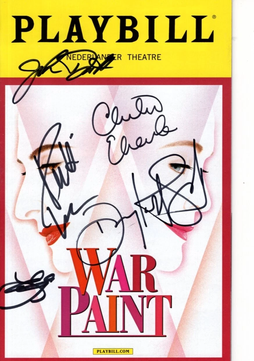 WAR PAINT Signed CAST Playbill w/ Hologram COA PATTI LUPONE CHRISTINE EBERSOLE