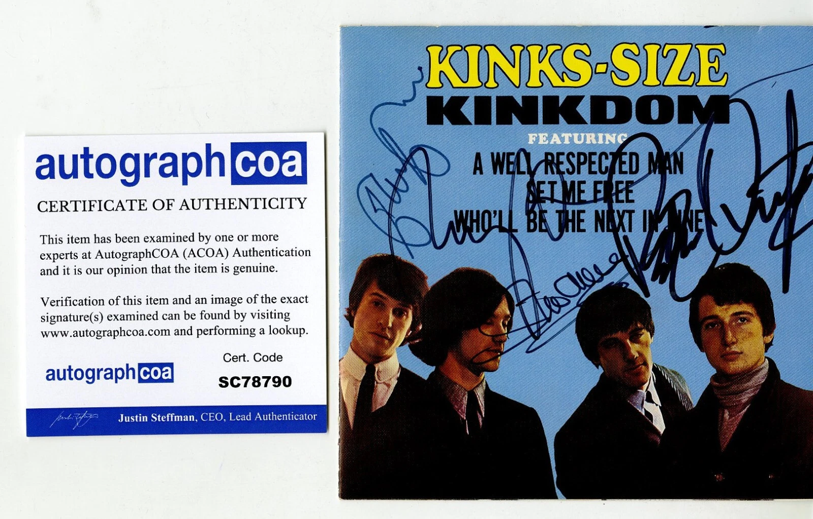 The KINKS PETE QUAIFE Ray Dave Davies Mick SIGNED CD Kinkdom FULL BAND ACOA