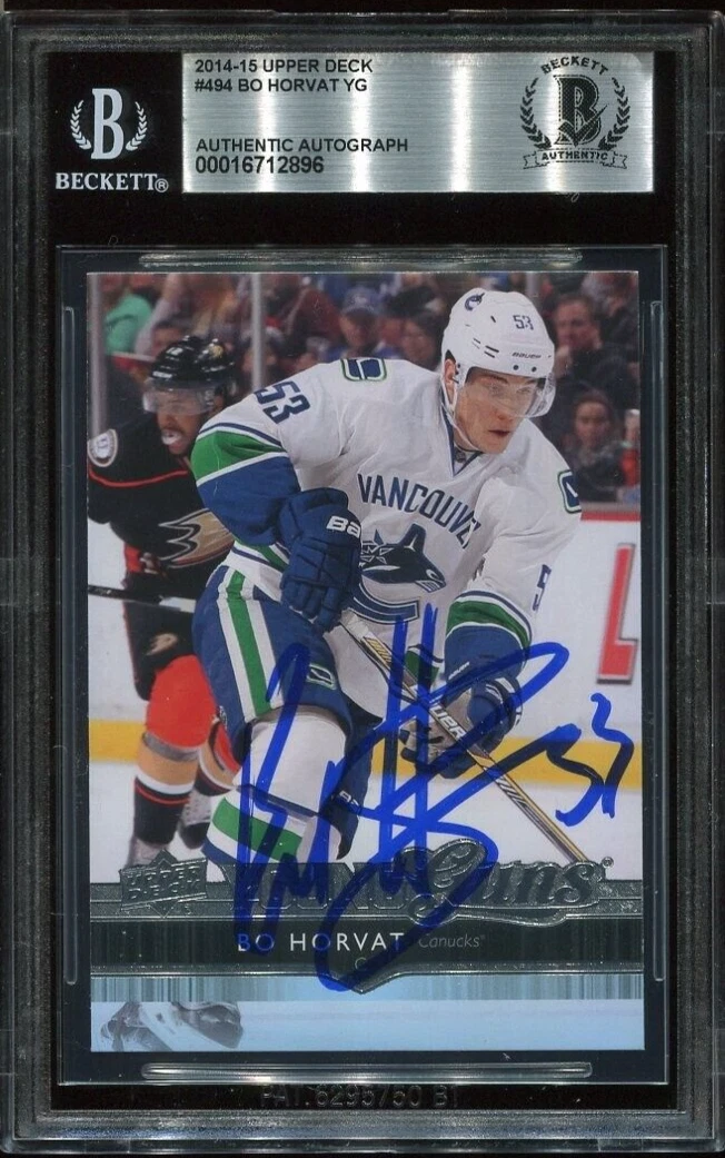 BO HORVAT signed auto 2014-15 UD YOUNG GUNS ROOKIE CARD RC YG BECKETT (BAS)