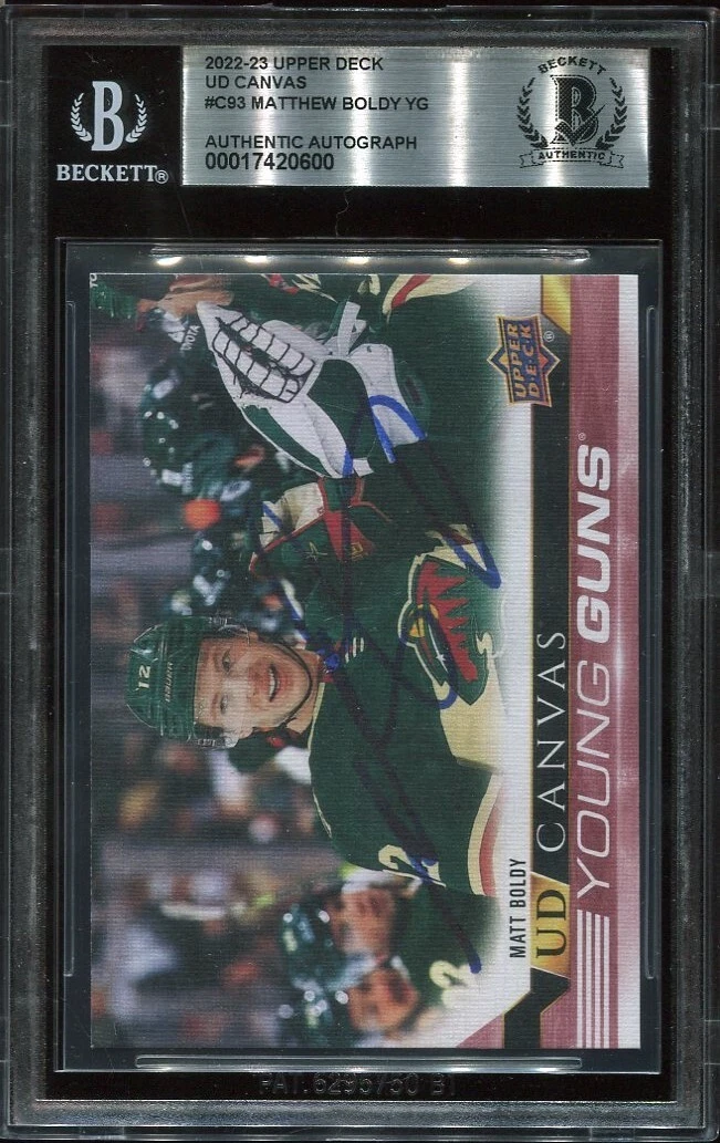 WILD MATT BOLDY signed 2022 UD YOUNG GUNS CANVAS ROOKIE CARD RC YG BECKETT (BAS)