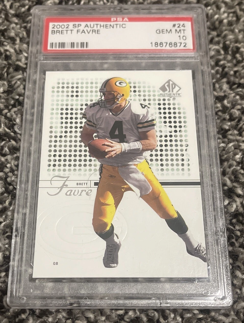 2002 SP Authentic Brett Favre card graded PSA 10