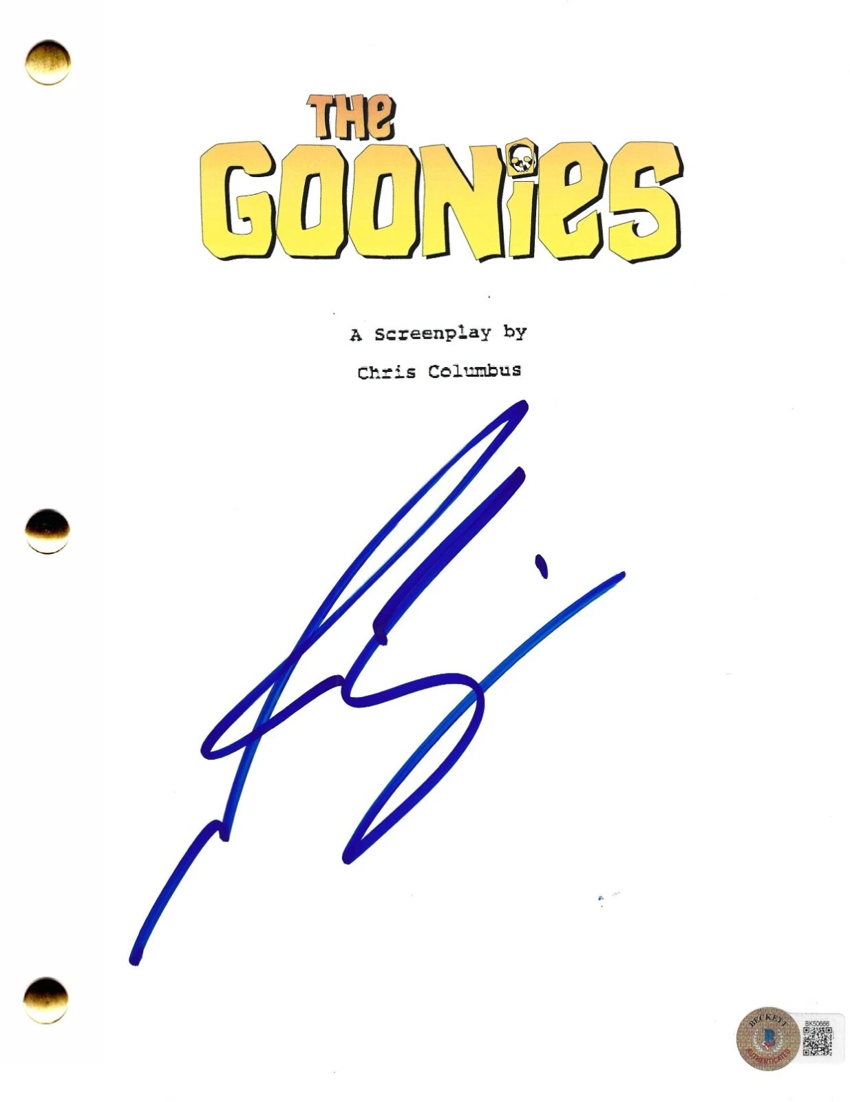 Josh Brolin Signed The Goonies Script Authentic Autograph Beckett