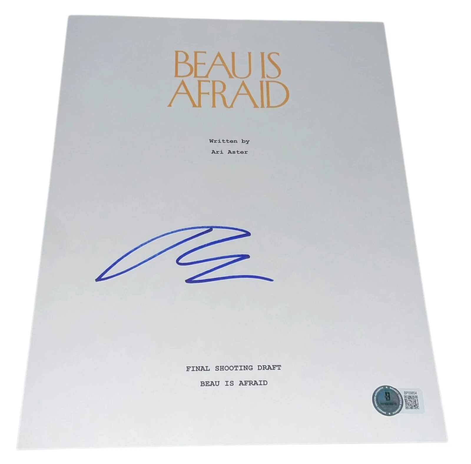 Ari Aster Signed Autograph Beau is Afraid Full Script Screenplay Beckett BAS NY