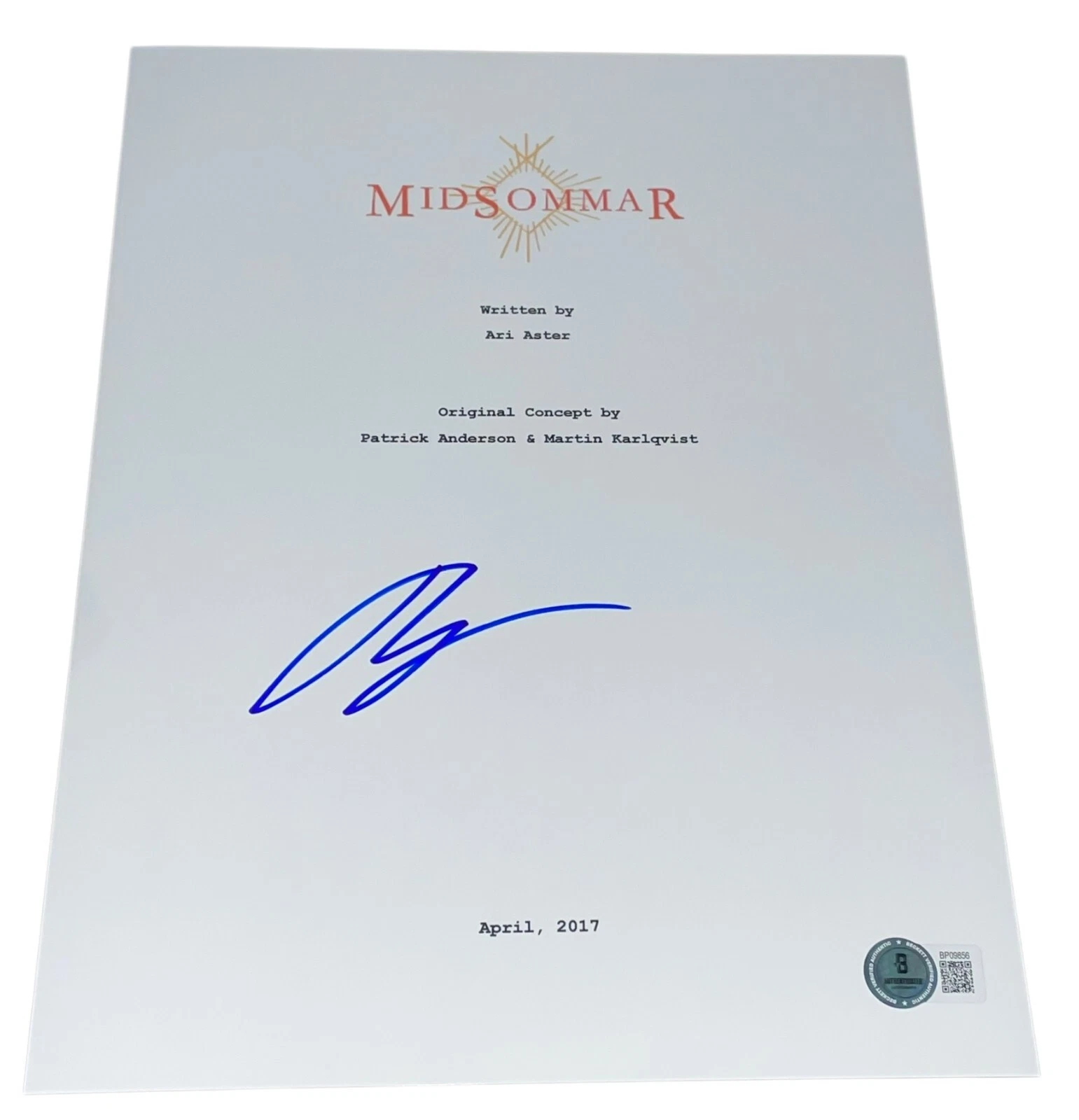 Ari Aster Signed Autograph Midsommar Full Script Screenplay A24 Beckett BAS NYC