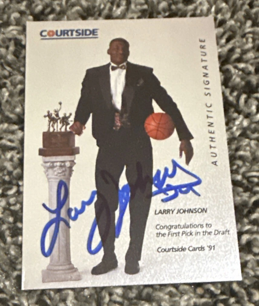 1991 Courtside Draft Pix Auto Larry Johnson #1 Rookie Auto RC