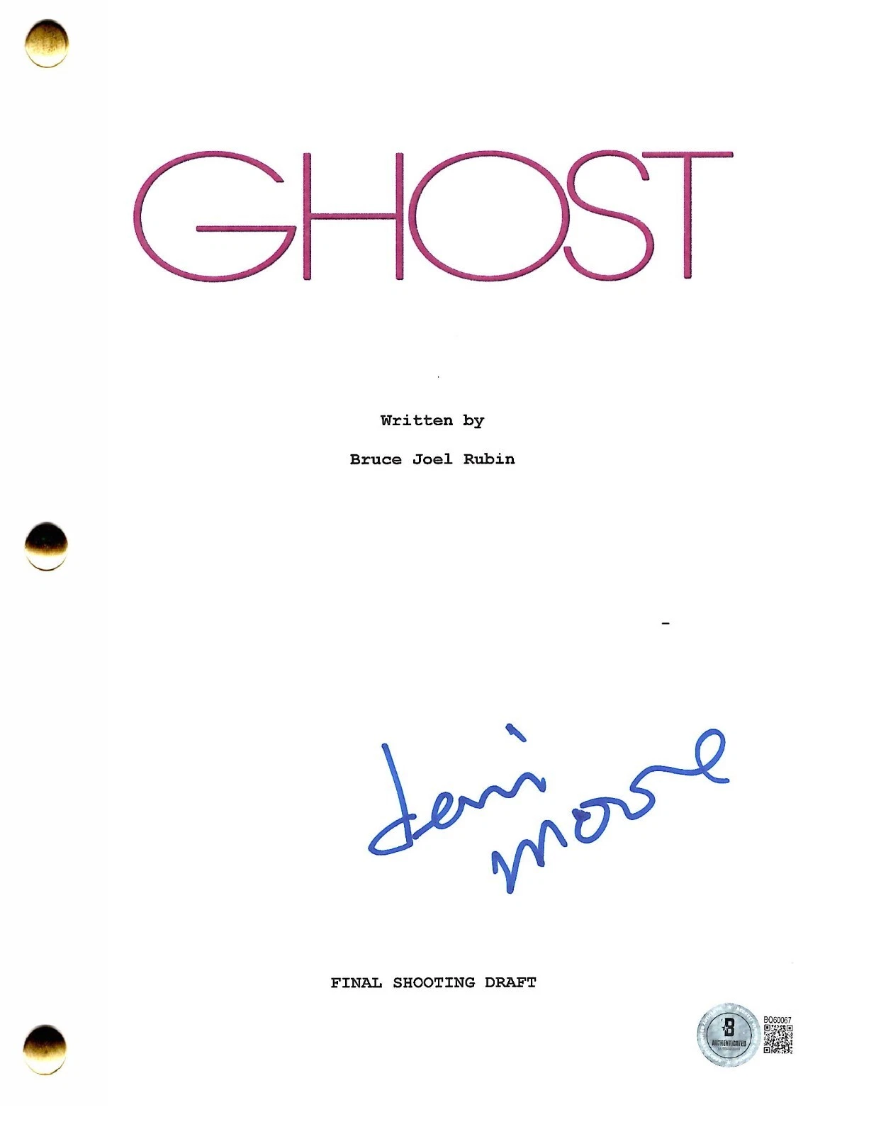 Demi Moore Signed Ghost Full Script Authentic Autograph Beckett