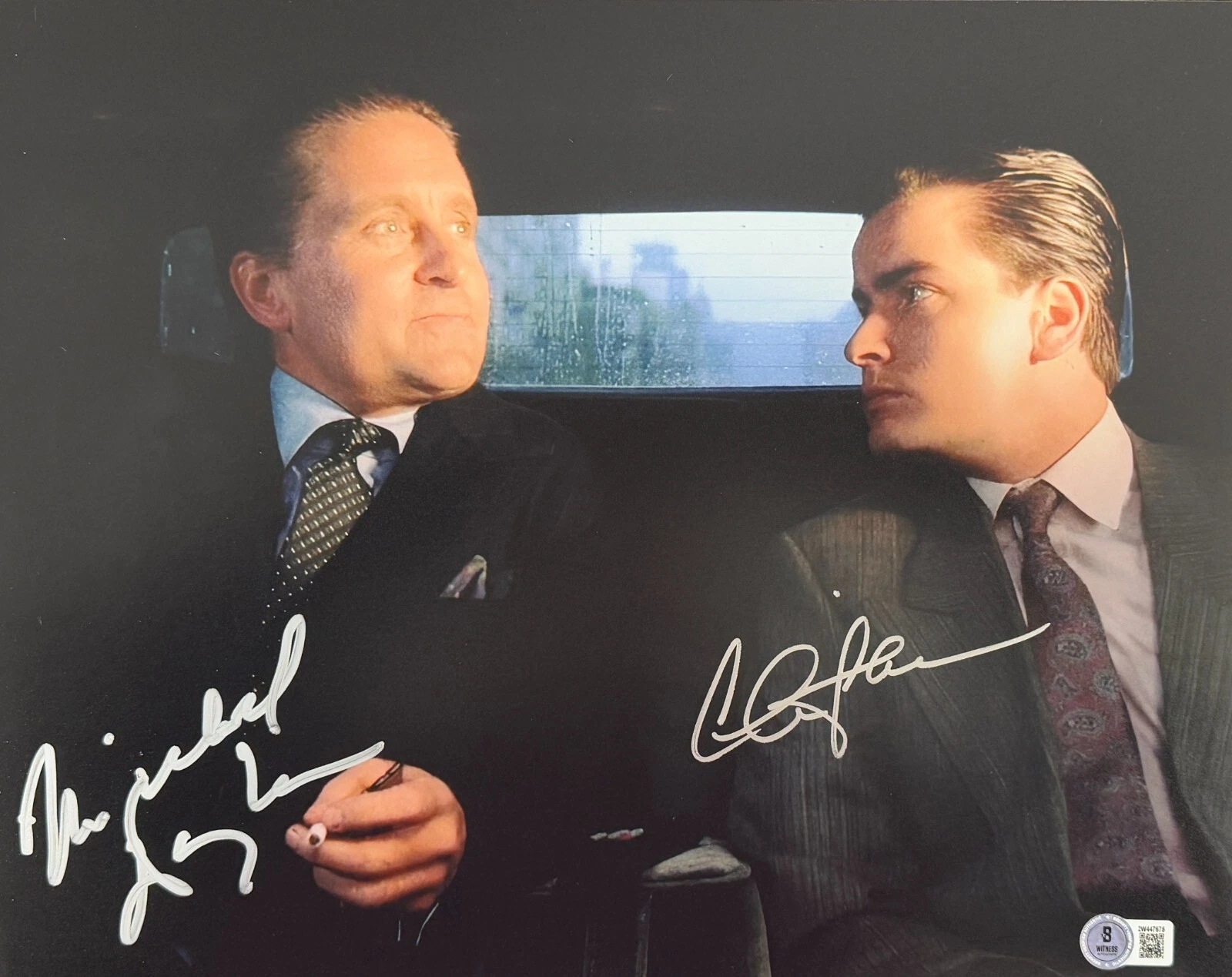 Michael Douglas Charlie Sheen Signed Wall Street 11x14 Photo Autograph Beckett