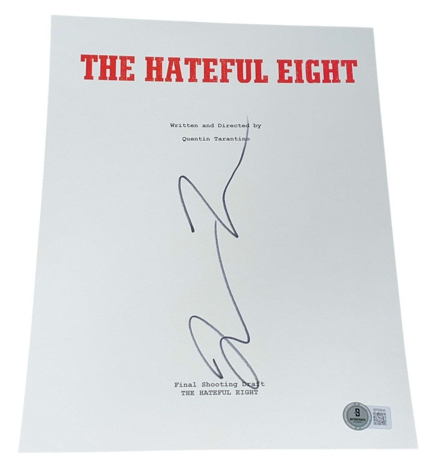 Quentin Tarantino Signed Autograph The Hateful Eight Script Screenplay Beckett
