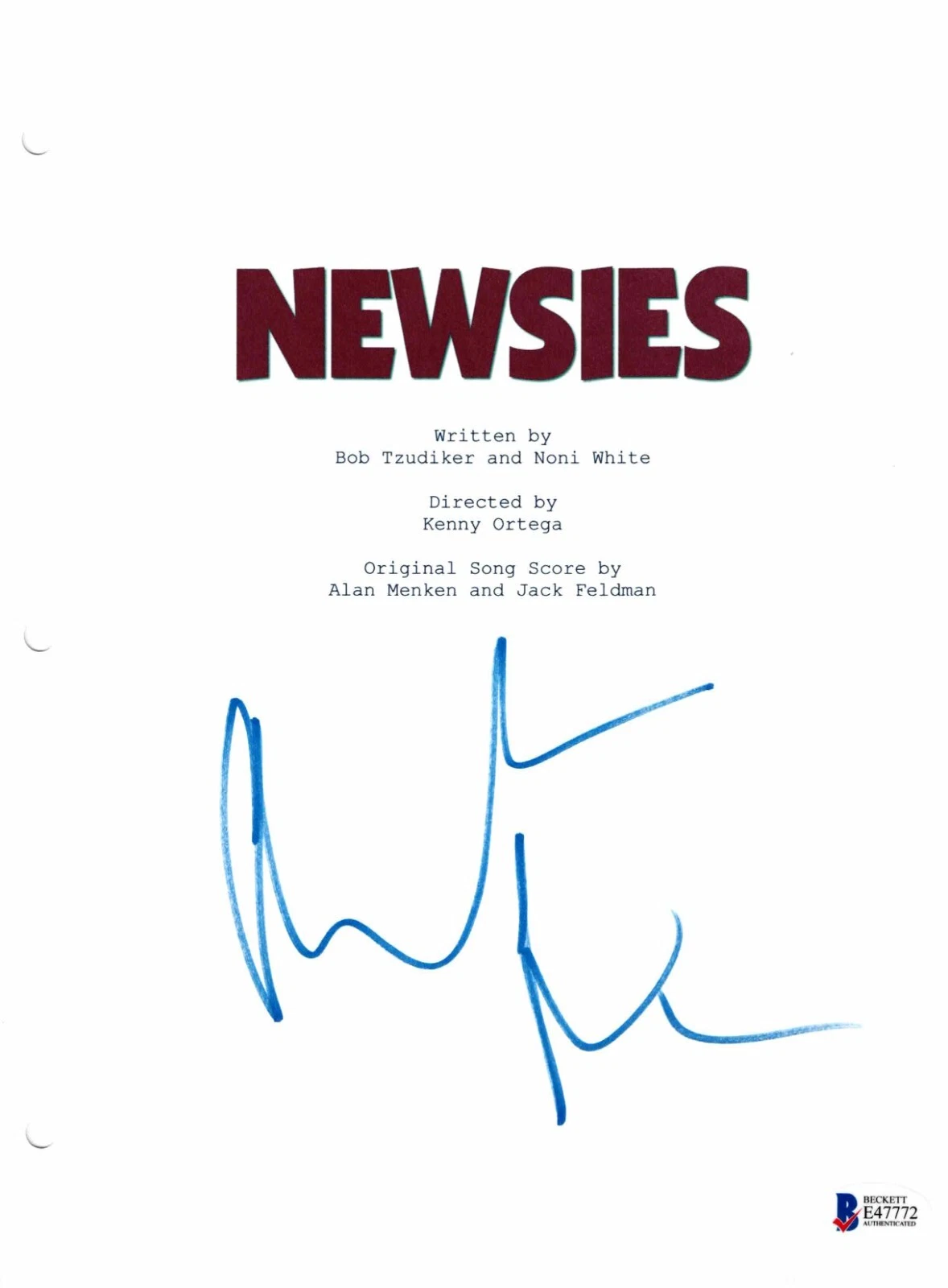 CHRISTIAN BALE SIGNED NEWSIES BECKETT BAS AUTOGRAPH AUTO A