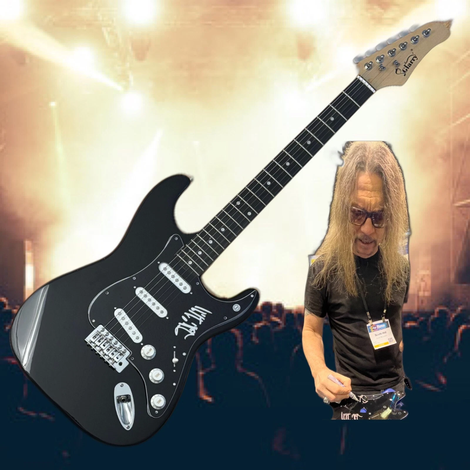 GFA Skid Row Guitarist * SCOTTI HILL * Signed Electric Guitar PROOF COA