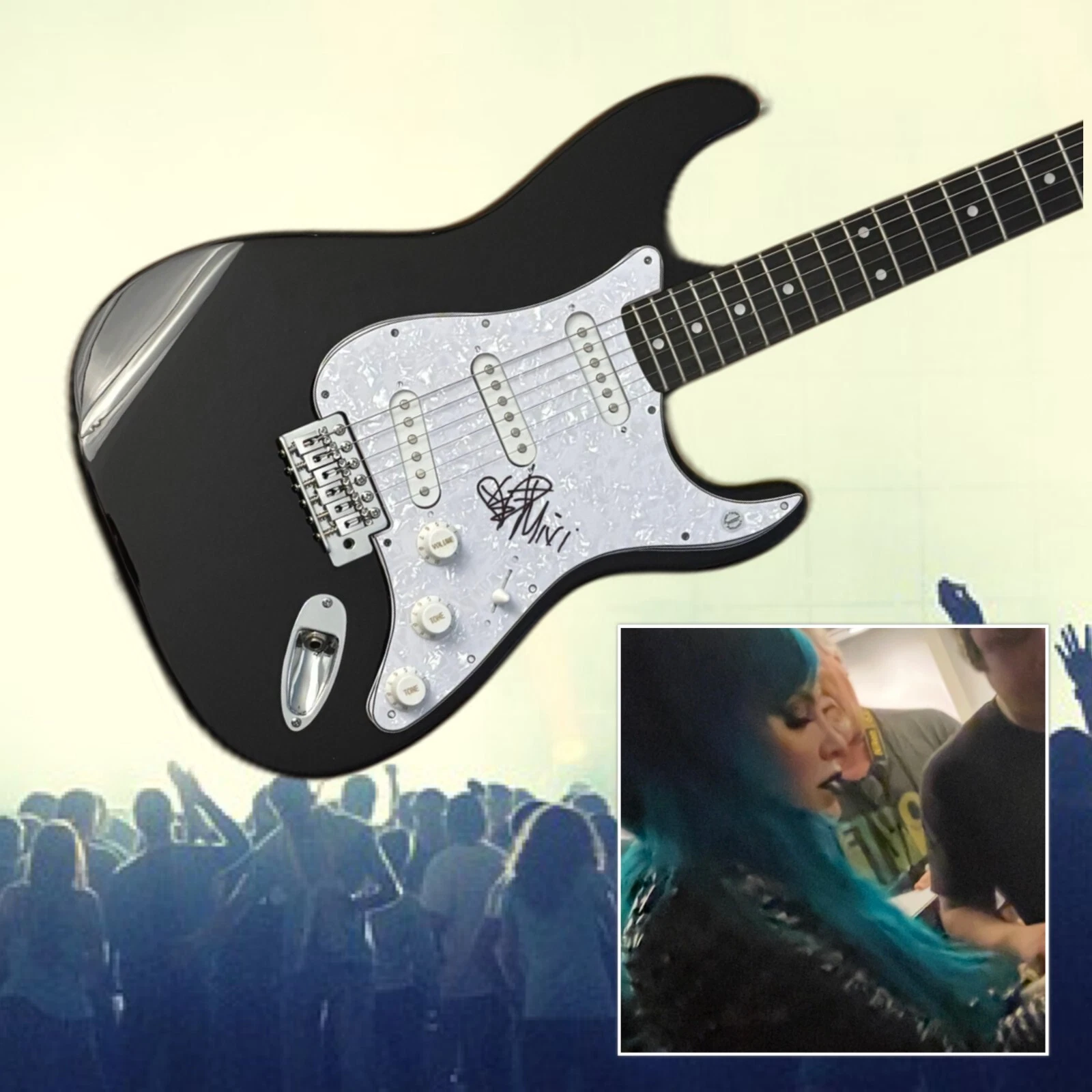 GFA Stitched Up Heart * ALECIA MIXI DEMNER * Signed Electric Guitar PROOF COA