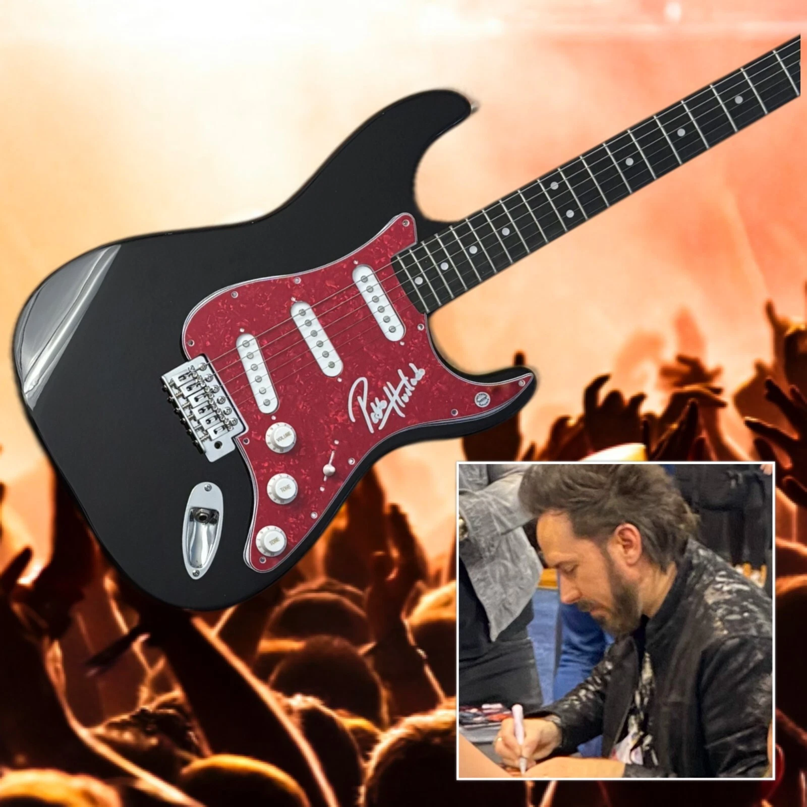 GFA Camila Band Guitarist * PABLO HURTADO * Signed Electric Guitar PROOF COA