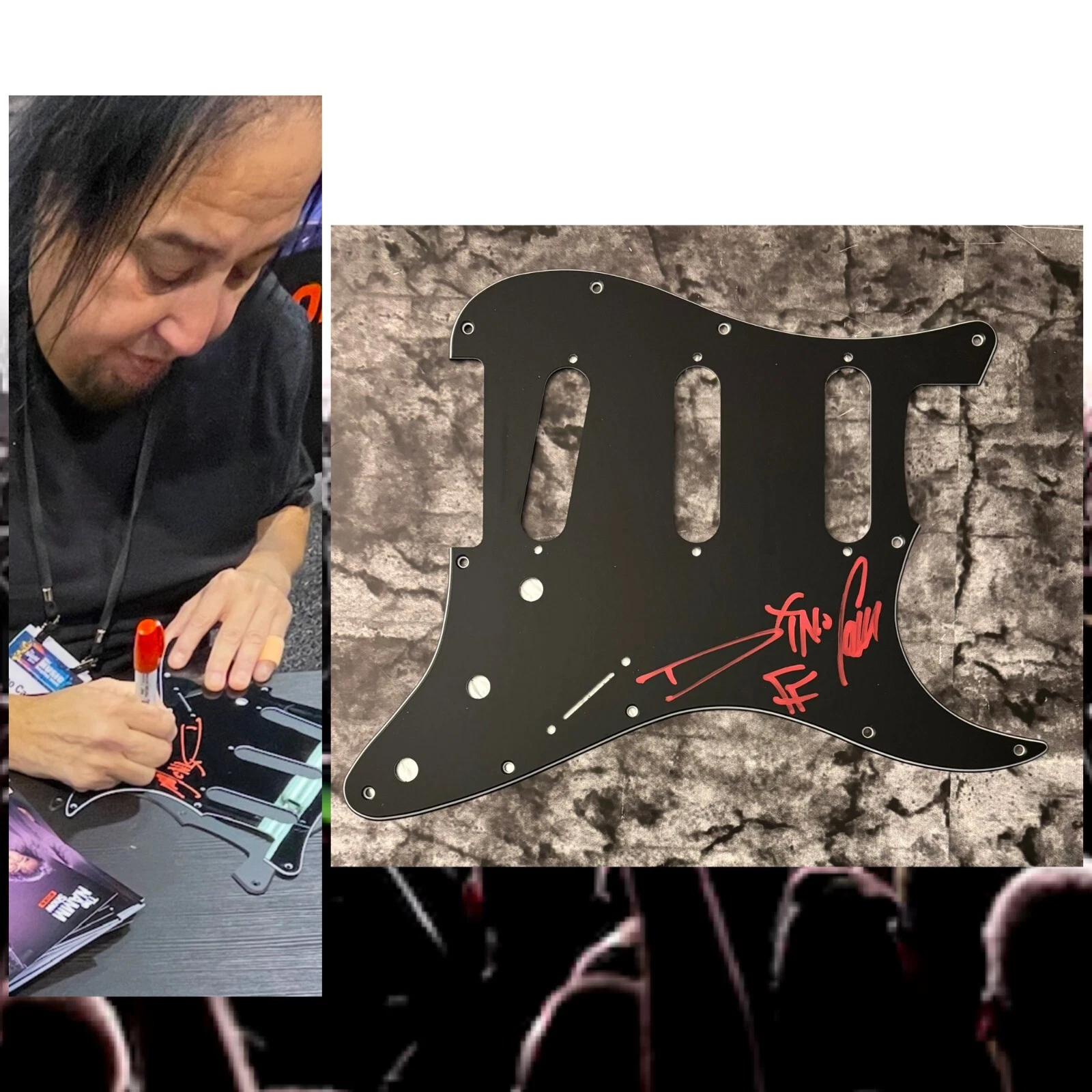 GFA Fear Factory Guitarist * DINO CAZARES * Signed Electric Pickguard PROOF COA
