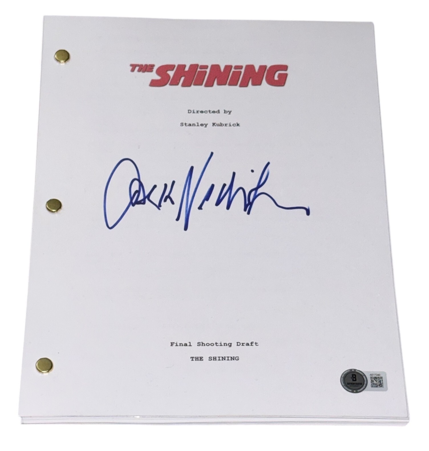 Jack Nicholson Signed Autograph The Shining Full Script Screenplay Beckett LOA
