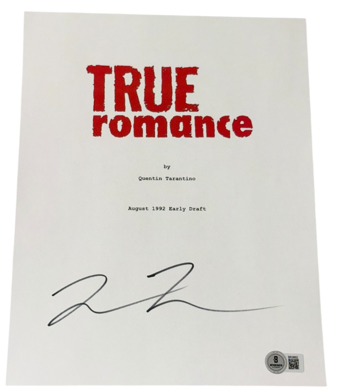 Quentin Tarantino Signed Autograph True Romance Script Screenplay Beckett BAS QT